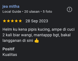 Ini Adalah Review dari Pelanggan Cuci Helm Tiara